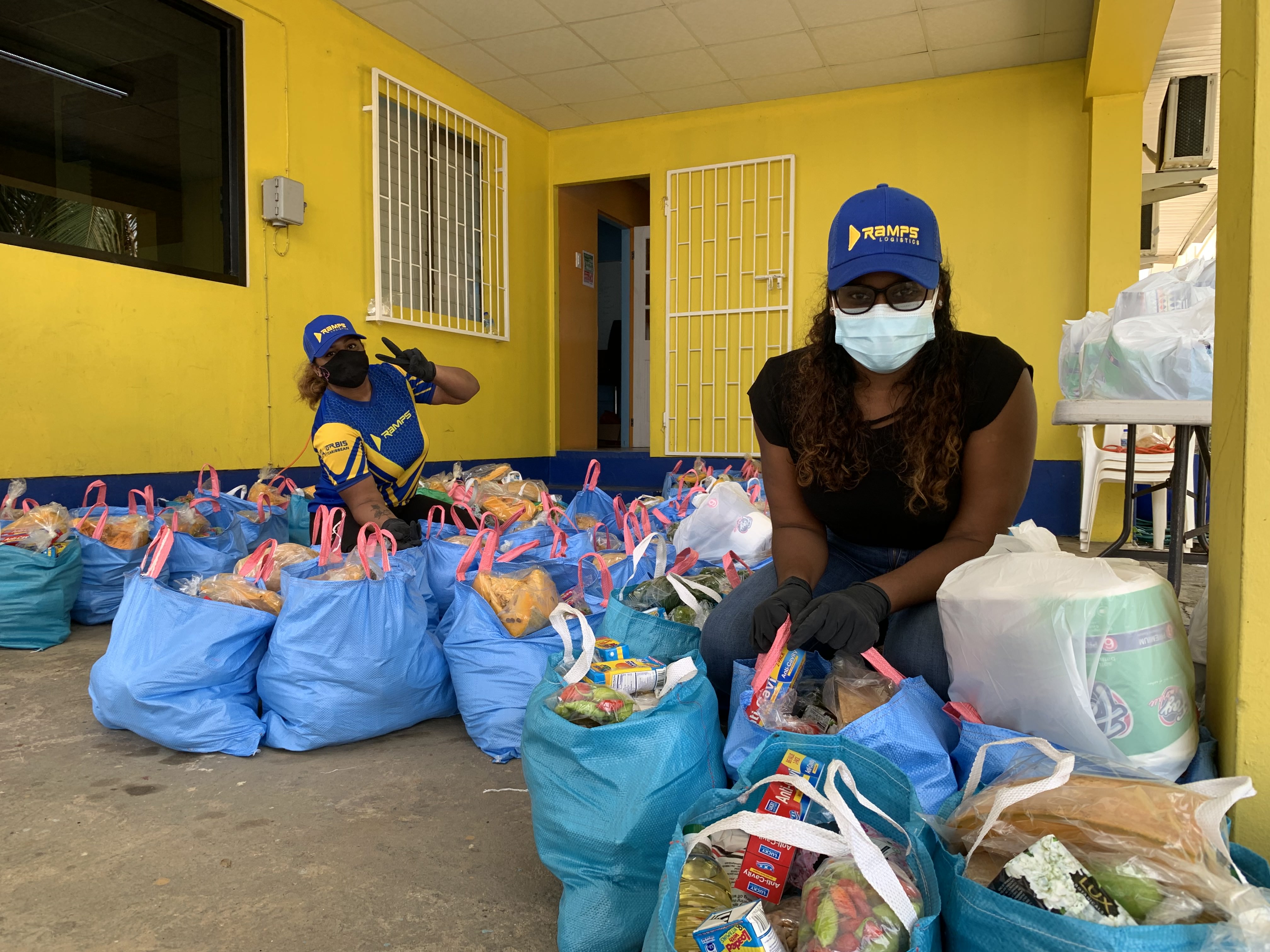 Food hamper distribution event